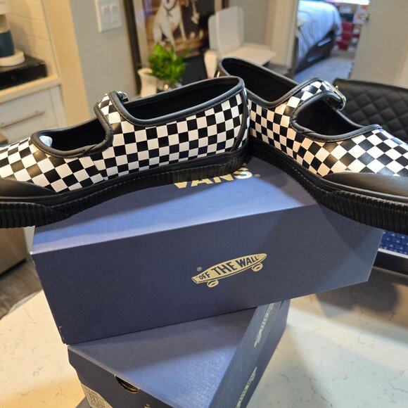 Vans Premium Mary Jane LX Leather Creep Checkerboard Sneakers Womens SZ 10 NEW - Picture 3 of 14